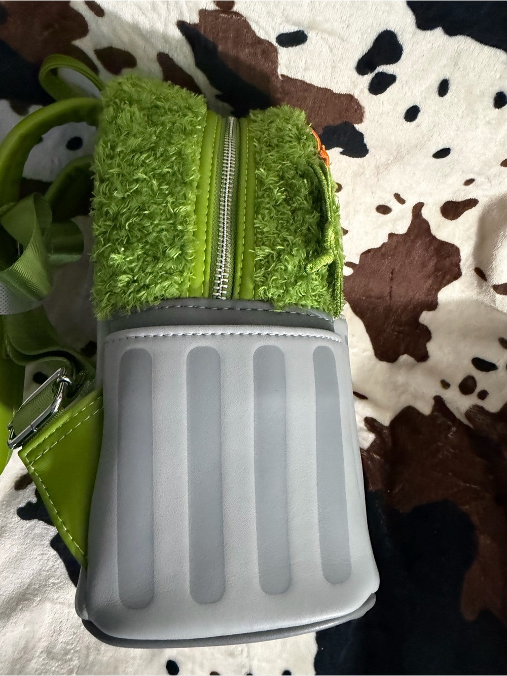 Loungefly Oscar the Grouch Plush Kids Backpack - Green & Orange - Picture 5 of 7